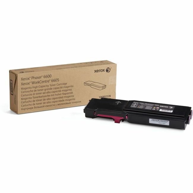 Xerox 106R02226 Cartucho de Tóner de Alta Capacidad Magenta Xerox Genuine Phaser™ 6600, WorkCentre™ 6605 (6000 Páginas) - 106R02226