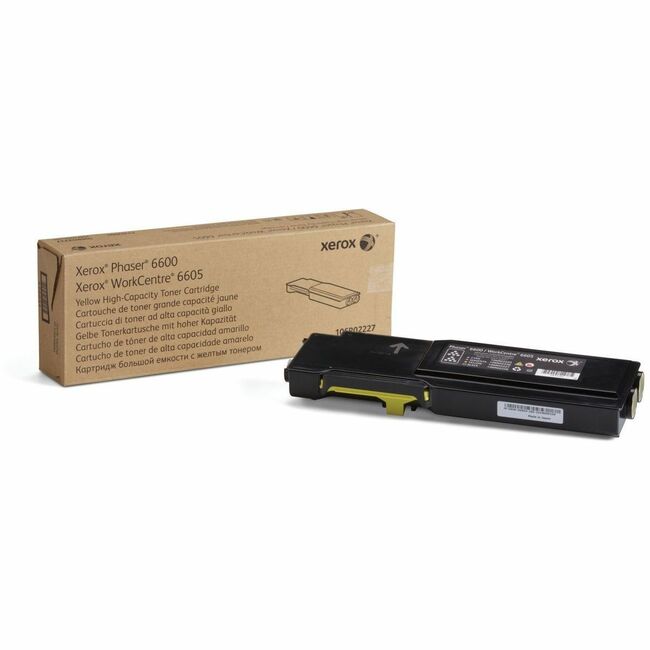 Xerox 106R02227 Genuine Phaser™ 6600, WorkCentre™ 6605 Cartucho de Tóner Amarillo de Alta Capacidad (6000 Páginas) - 106R02227