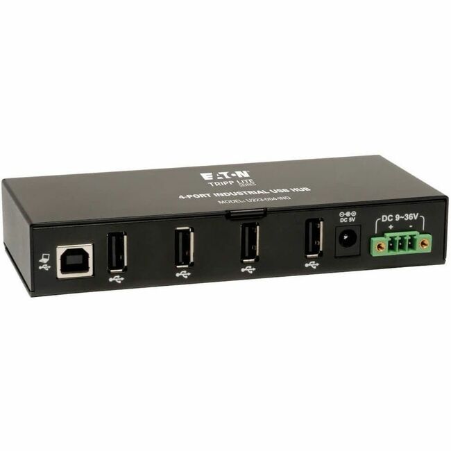 Eaton U223-004-IND Tripp Lite Series Hub USB 2.0 Industrial de 4 Puertos - Inmunidad ESD de 15 kV, Carcasa de Metal, Montable