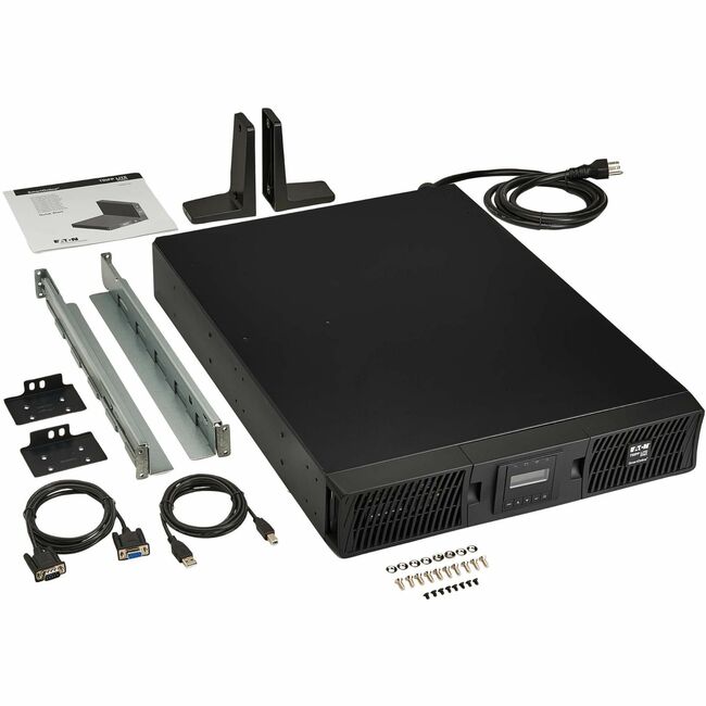 Eaton SU2200RTXLCDN Tripp Lite by Eaton series UPS SmartOnline 2000VA 1800W 120V Double-Conversion UPS - 7 Outlets Extended Run Network Card Included LCD USB DB9 2U Rack/Tower