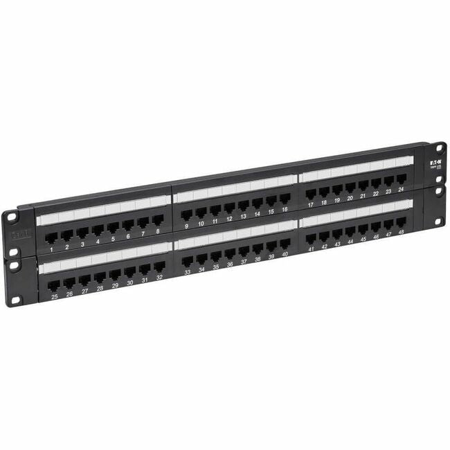 Eaton N252-048 Tripp Lite by Eaton Panel de Parcheo Cat6 Cat5 de 48 Puertos Montable en Bastidor 110 Punch Down RJ45 Ethernet 1URM 568B