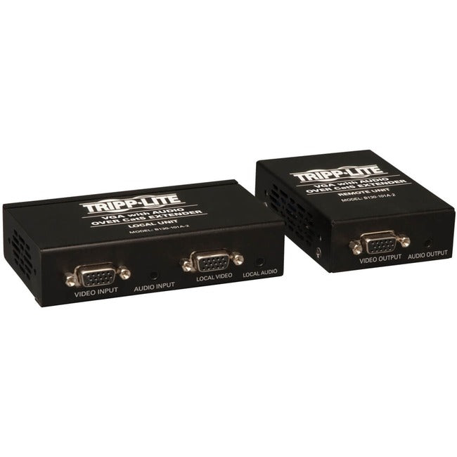 Eaton B130-101A-2 Kit Extensor Eaton Tripp Lite Series VGA sobre Cat5/6, Transmisor/Receptor Estilo Caja para Video/Audio, Hasta 1000 pies (305 m), TAA