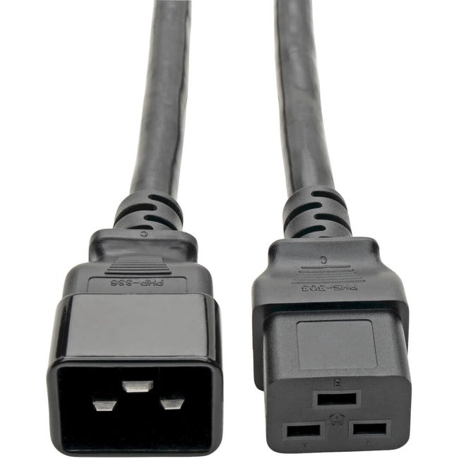 Eaton P036-002-6 Tripp Lite by Eaton Cable de Extensión de Energía C19 a C20 - Servicio Pesado 20A 250V 12 AWG 2 ft. (0.61 m) Negro Paquete de 6
