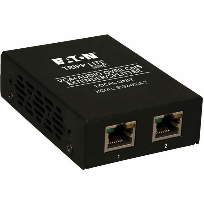 Eaton B132-002A-2 Tripp Lite Series Divisor/Extensor VGA de 2 Puertos sobre Cat5/6, Transmisor de Estilo Caja para Video/Audio, Hasta 1000 ft. (305 m), TAA