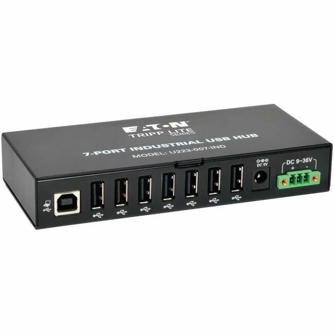 Eaton U223-007-IND Centro USB Industrial 7 Puertos Eaton Tripp Lite Series - Inmunidad ESD 15 kV, Caja de Metal, Montable