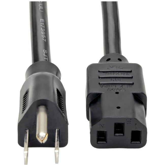 Eaton P007-012 Tripp Lite by Eaton Cable de alimentación para computadora NEMA 5-15P a C13 - Servicio pesado 15A 125V 14 AWG 12 ft. (3.66 m) Negro