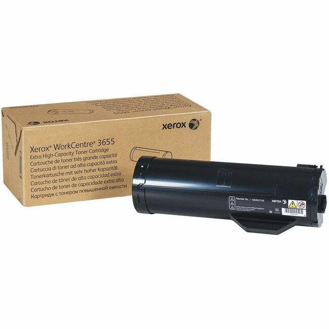 Xerox 106R02740 Genuine WorkCentre&reg; 3655/3655i Cartucho de Tóner Negro de Capacidad Extra Alta (25900 Páginas) - 106R02740