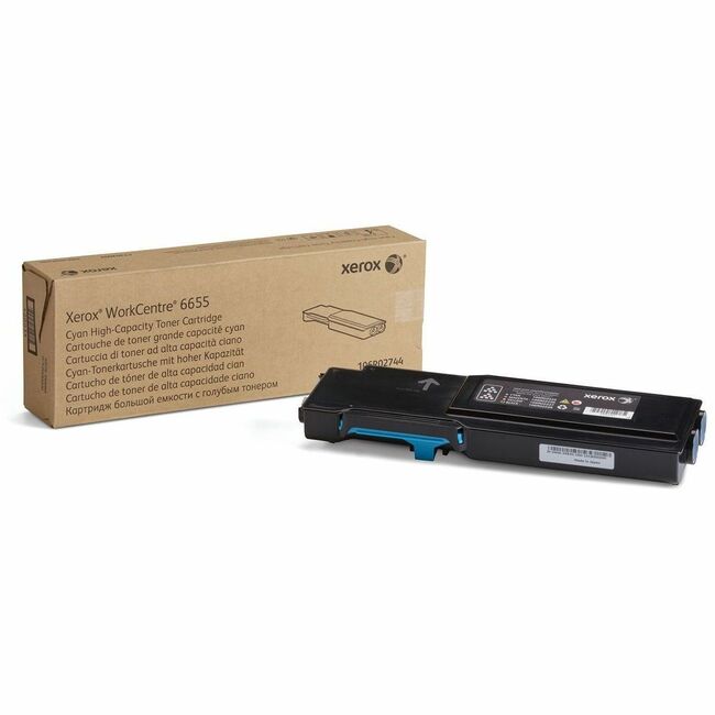 Xerox 106R02744 Cartucho de Tóner Cian de Alta Capacidad Xerox Genuine WorkCentre® 6655/6655i (7500 Páginas) - 106R02744