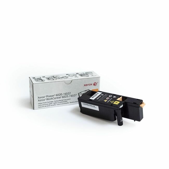 Xerox 106R02758 Cartucho de tóner amarillo de capacidad estándar Xerox Genuine Phaser® 6020/6022, WorkCentre® 6025/6027 (1000 páginas) - 106R02758