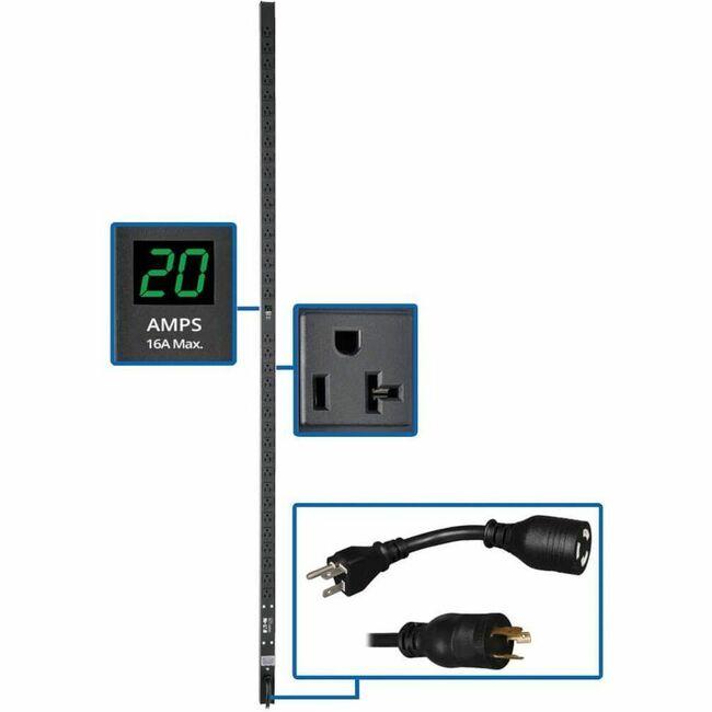 Eaton PDUMV20-72 Tripp Lite by Eaton PDU 2kW Monofásico PDU Medido Local 100-127V Salidas (36 5-15/20R) Adaptador L5-20P/5-20P 0U Vertical 72-in.