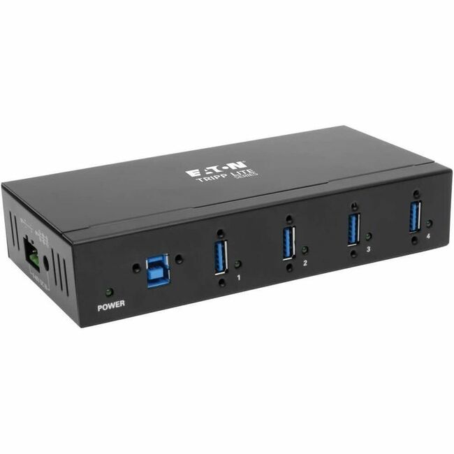 Eaton U360-004-IND Tripp Lite Series Hub Industrial-Grade USB 3.x (5Gbps) de 4 Puertos - Inmunidad ESD de 20 kV, Carcasa de Metal, Montable