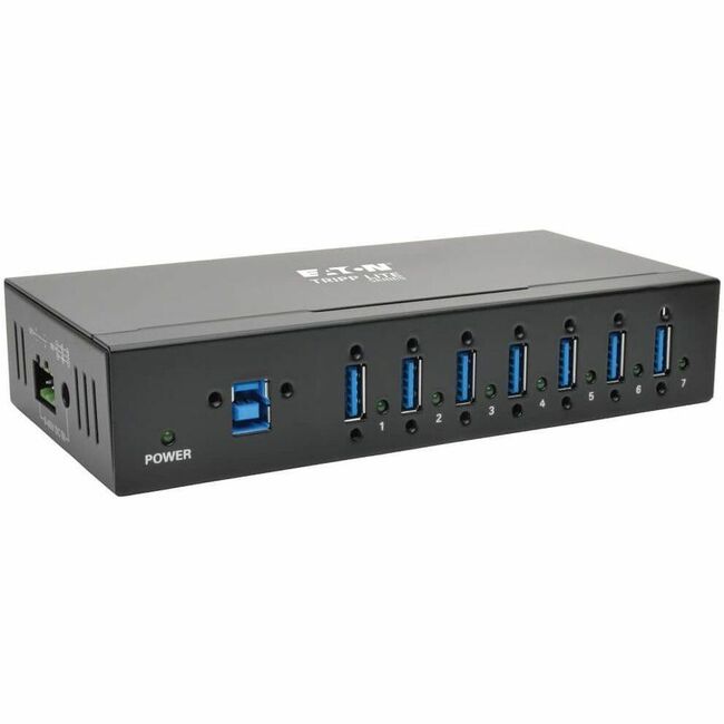 Eaton U360-007-IND Tripp Lite by Eaton Concentrador USB 3.x (5Gbps) Industrial de 7 Puertos - Inmunidad ESD de 20 kV Carcasa de Metal Montable