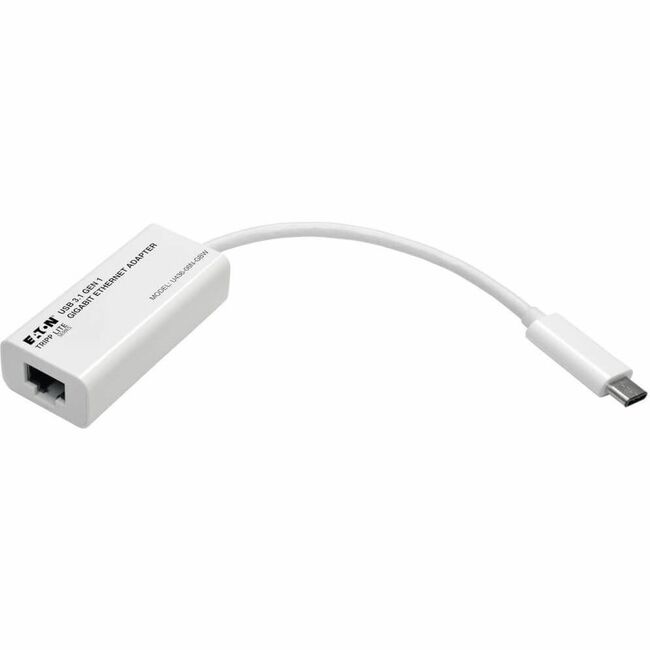 Eaton U436-06N-GBW Adaptador de Red Gigabit Eaton Tripp Lite Series USB-C, Compatibilidad con Thunderbolt 3 - Blanco