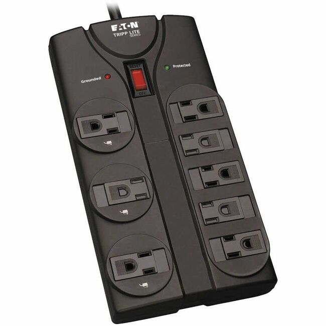 Eaton TLP808B Tripp Lite by Eaton Protect It! Protector contra Picos de 8 Salidas Cordón de 8 pies (2.43 m) 1440 Julios Caja Negra