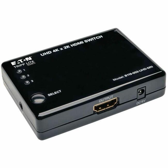 Eaton B119-003-UHD-MN Tripp Lite by Eaton Conmutador HDMI Mini de 3 Puertos con Control Remoto - 4K (HDMI H/3xH) 3D HDCP 1.4 EDID