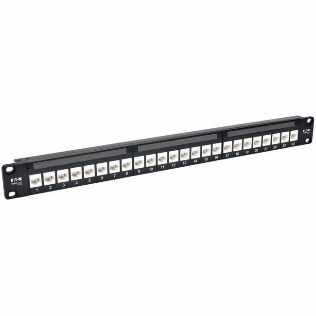 Eaton N254-024-6A Tripp Lite by Eaton Panel de Parcheo Montable en Bastidor Cat6a de 24 Puertos 1U RJ45 Ethernet