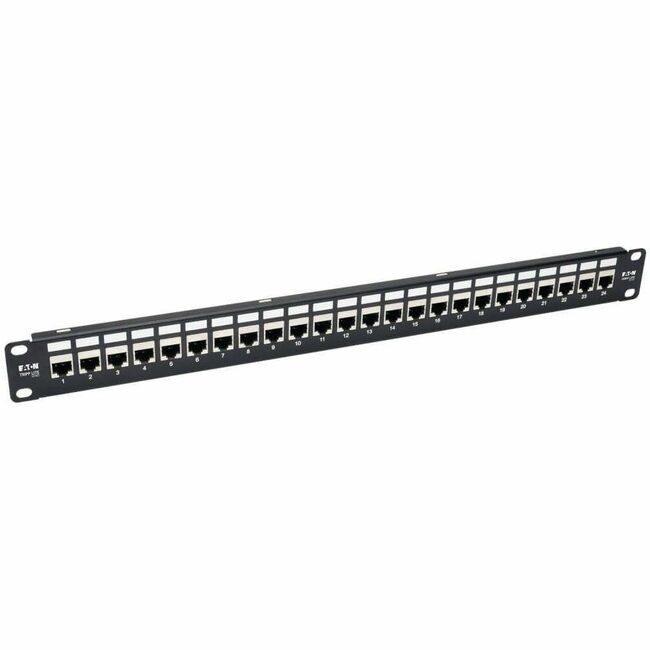 Eaton N254-024-SH-6A Tripp Lite by Eaton Panel de Parcheo Feedthrough Blindado STP Cat6a 24 Puertos 1U Montaje en Rack RJ45 Ethernet TAA