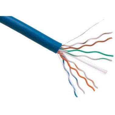 Axiom C5EBCSB1000P-AX CAT5e 24AWG 4-Pair Solid 350MHz Plenum Bulk Cable Spool 1000FT (Blue)
