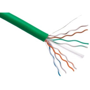 Axiom C5EBCSN1000P-AX CAT5e 24AWG 4-Pair Solid 350MHz Plenum Bulk Cable Spool 1000FT (Green)