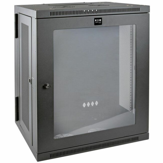 Eaton SRW15USG Tripp Lite by Eaton SmartRack 15U Low-Profile Switch-Depth Wall-Mount Half-Height Rack Enclosure Clear Acrylic Window Hinged Back