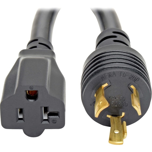 Eaton P046-06N-T Adaptador de Cable de Alimentación Tripp Lite by Eaton NEMA L5-20P a NEMA 5-15R - Servicio Pesado 20A 125V 12 AWG 6 pulg. (15.24 cm) Negro