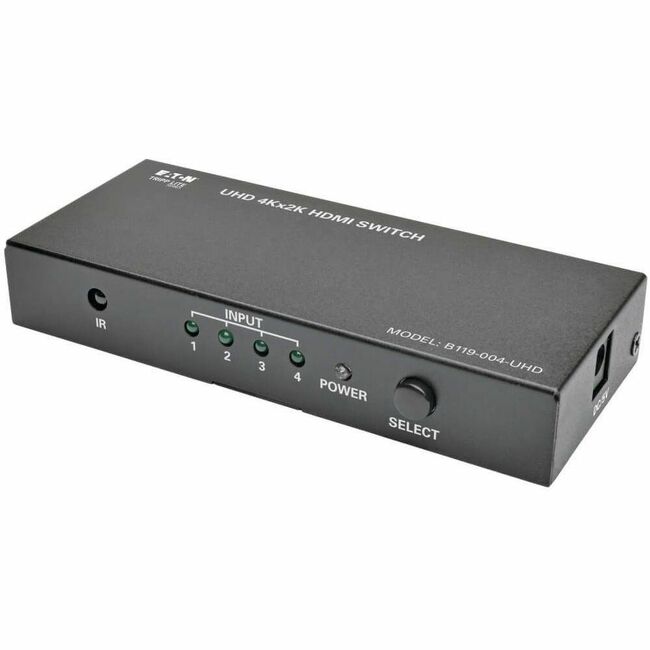 Eaton B119-004-UHD Tripp Lite Series Conmutador HDMI de 4 Puertos con Control Remoto - 4K 60 Hz, UHD, 4:4:4, HDR, 3D