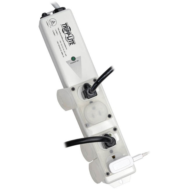 Eaton PS-406-HGULTRA Tripp Lite Series Safe-IT UL 60601-1 Regleta de Energía de Grado Médico para Proximidad de Atención al Paciente, 4x 15A Contactos de Grado Hospitalario, Cubiertas de Seguridad, Cable de 6 ft.