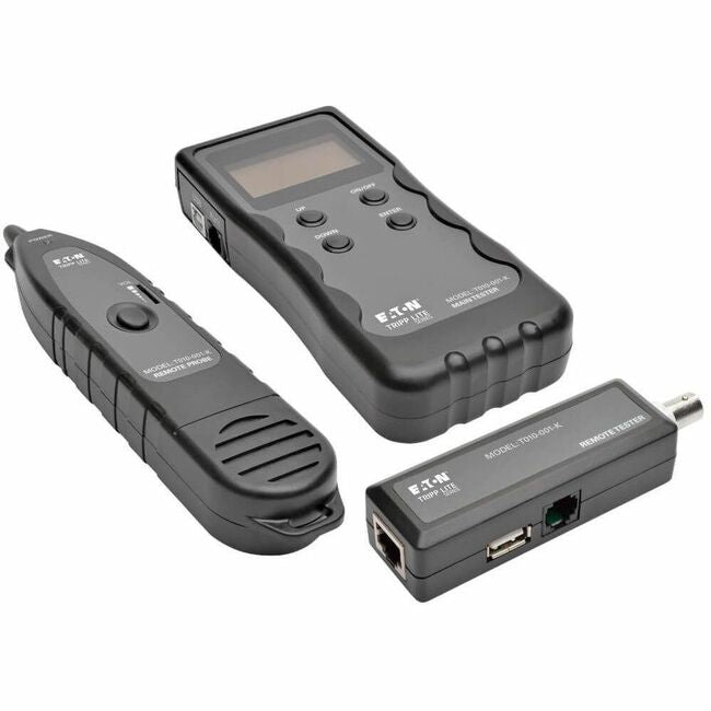 Eaton T010-001-K Serie Eaton Tripp Lite Probador de Cable Multifuncional con Rastreador de Cables (RJ45, RJ11, BNC, USB)