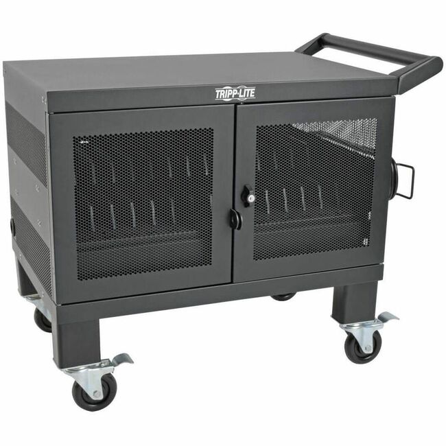 Eaton CSHANDLEKIT2 Kit de Conversión de Carrito Móvil Serie Eaton Tripp Lite con Manija, Ruedas y Organizador de Cable de Alimentación para Estaciones de Carga AC y USB de 16 Dispositivos