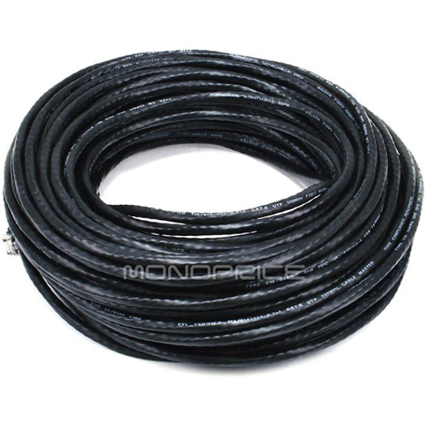 Monoprice, Inc. 2329 Monoprice 100FT 24AWG Cat6 550MHz UTP Ethernet Bare Copper Network Cable - Black