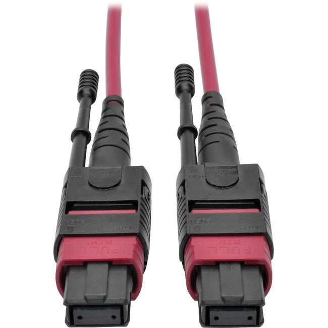 Eaton N845-03M-12-MG Tripp Lite by Eaton Cable de Fibra Óptica Multimodo OM4 100G MTP/MPO Clasificado Plenum (H/H), 12 Fibras, 40/100GBASE-SR4, Pestañas Push/Pull, Magenta, 3 m