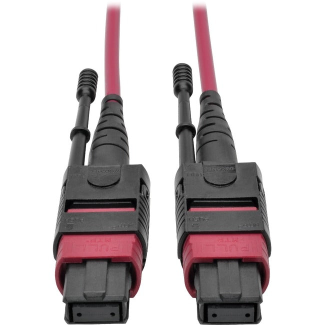 Eaton N845-15M-12-MG Tripp Lite by Eaton Cable de Fibra Óptica MTP/MPO Multimodo OM4 con Clasificación Plenum 100G (H/H), 12 Fibras, 40/100GBASE-SR4, Pestañas Push/Pull, Magenta, 15 m