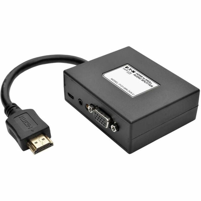 Eaton P131-06N-2VA-U Adaptador Eaton Tripp Lite Series de HDMI a VGA y Audio, 6 pulg. (15.2 cm), Negro, TAA
