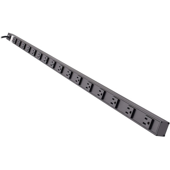 Eaton PS4816B Tripp Lite Series 16-Outlet Vertical Power Strip, 120V, 15A, NEMA 5-15P, 15 ft. (4.57 m) Cord, 48 in., Black Housing