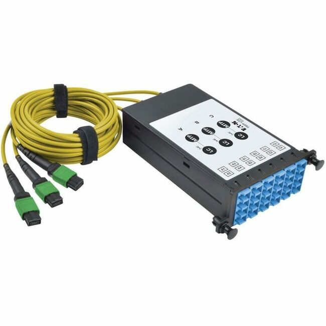 Eaton N482-3M8L12S-B Cassette de Ruptura de Fibra Eaton Tripp Lite Series 40/100Gb con Cables MTP Integrados, 40Gb a 4 x 10Gb, 100Gb a 4 x 25Gb, (x3) MTP/MPO Monomodo de 8 Fibras a (x12) LC Duplex 9/125