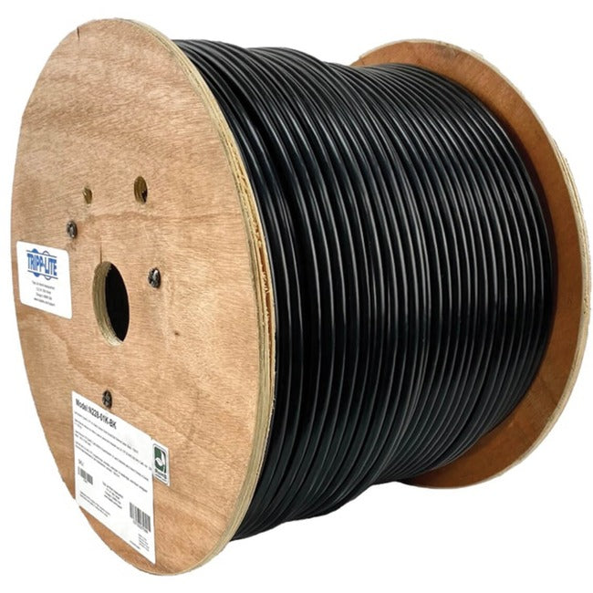 Eaton N228-01K-BK Tripp Lite by Eaton Cable Ethernet Cat6/Cat6e 600 MHz de Núcleo Sólido para Enterramiento Directo Clasificado para Exterior UTP - Negro, 1,000 ft. (304.8 m)