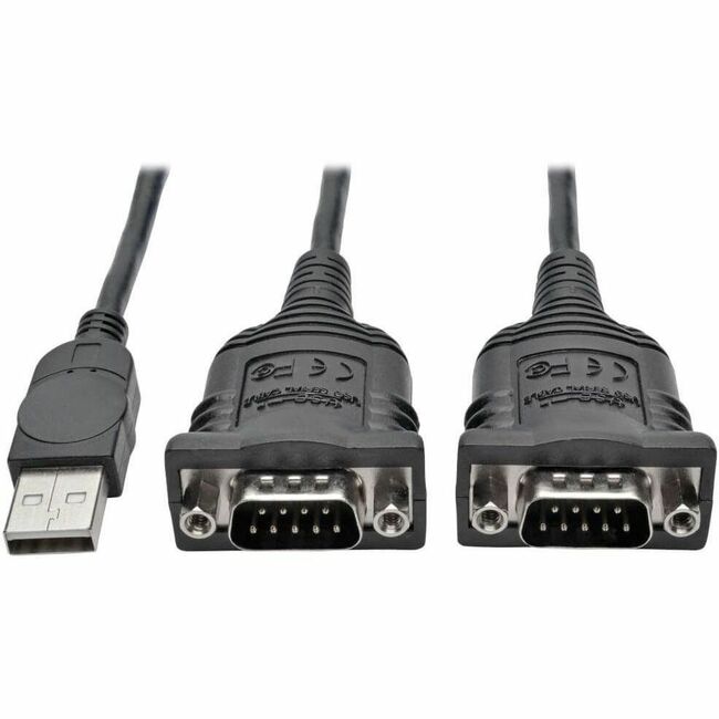 Eaton U209-006-2 Cable Adaptador USB a Serial DB9 de 2 Puertos Eaton Tripp Lite Series FTDI con Retención COM (M/M), 6 ft. (1.83 m)