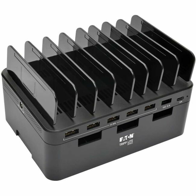 Eaton U280-007-CQC-ST Estación de Carga USB Eaton Tripp Lite Series de 7 Puertos con Quick Charge 3.0, Puerto USB-C, Almacenamiento de Dispositivos, Salida de Carga USB 5V 4A (60W)