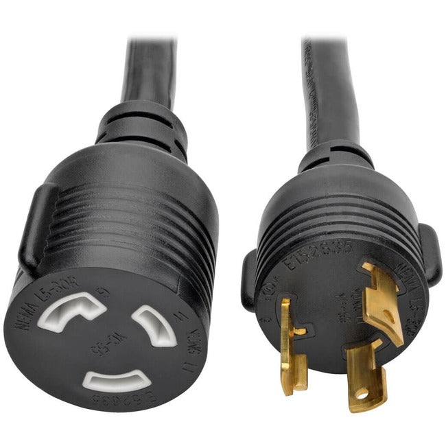 Eaton P046-015-LL-30A Tripp Lite by Eaton Cable de Extensión de Energía NEMA L5-30P a NEMA L5-30R- Pesado 30A 125V 10 AWG 15 ft. (4.57 m) Conectores de Bloqueo Negro