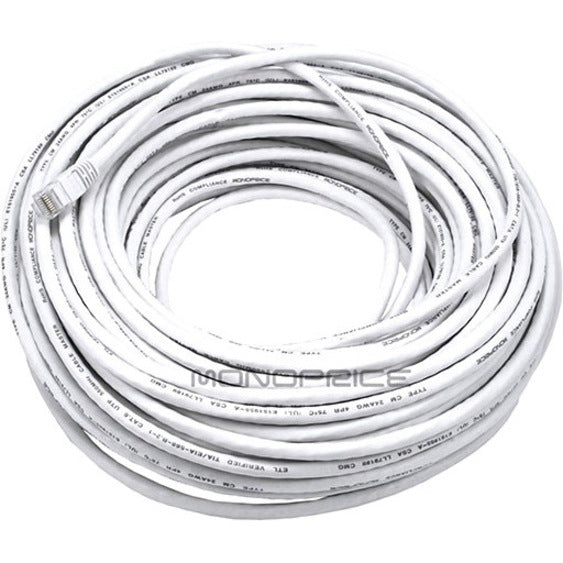 Monoprice, Inc. 2333 Monoprice 100FT 24AWG Cat6 550MHz UTP Ethernet Bare Copper Network Cable - White