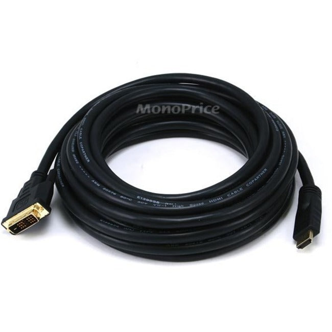 Monoprice, Inc. 2842 Monoprice Cable Adaptador HDMI a DVI 25ft 26AWG CL2 Estándar - Negro