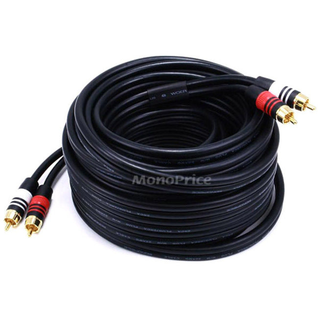 Monoprice, Inc. 2867 Monoprice Cable Premium 2 RCA Plug/2 RCA Plug M/M 22AWG de 35ft - Negro