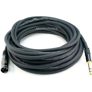 Monoprice, Inc. 4766 Monoprice Cable de Audio XLR Macho a 1/4inch TRS Macho Serie Premier de 50ft 16AWG (Enchapado en Oro)