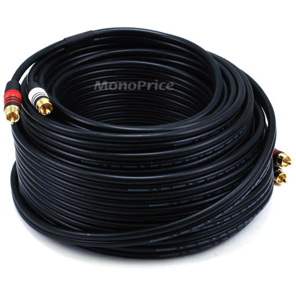 Monoprice, Inc. 5349 Monoprice Cable de Audio Premium 75ft 2 RCA Plug/2 RCA Plug M/M 22AWG - Negro