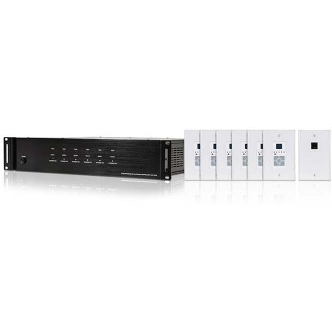 Monoprice, Inc. 10761 Kit Controlador Multizona y Amplificador de Audio para el Hogar Monoprice de 6 Zonas