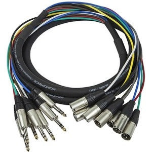 Monoprice, Inc. 601297 Monoprice Cable Snake de 3 Metros (10 pies) de 8 Canales 1/4 pulgadas TRS Macho a XLR Macho