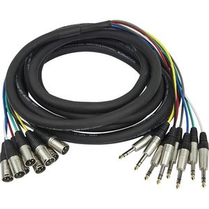 Monoprice, Inc. 601298 Monoprice Cable de serpiente 6 metros (20 pies) de 8 canales 1/4 pulgada TRS macho a XLR macho