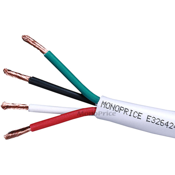 Monoprice, Inc. 4042 Monoprice Cable de Parlante 16AWG CL2 de 250ft de 4 Conductores Clasificado (Para Instalación en Pared)
