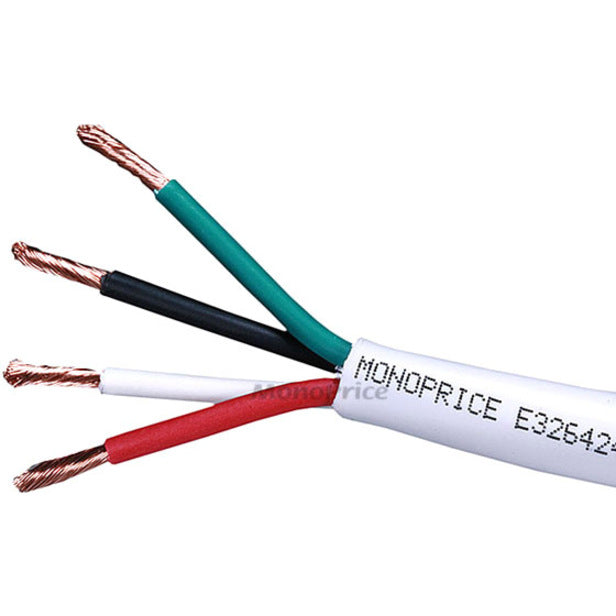 Monoprice, Inc. 4040 Cable de Altavoz Monoprice 250ft 14AWG Clasificado CL2 de 4 Conductores (Para Instalación en Pared)