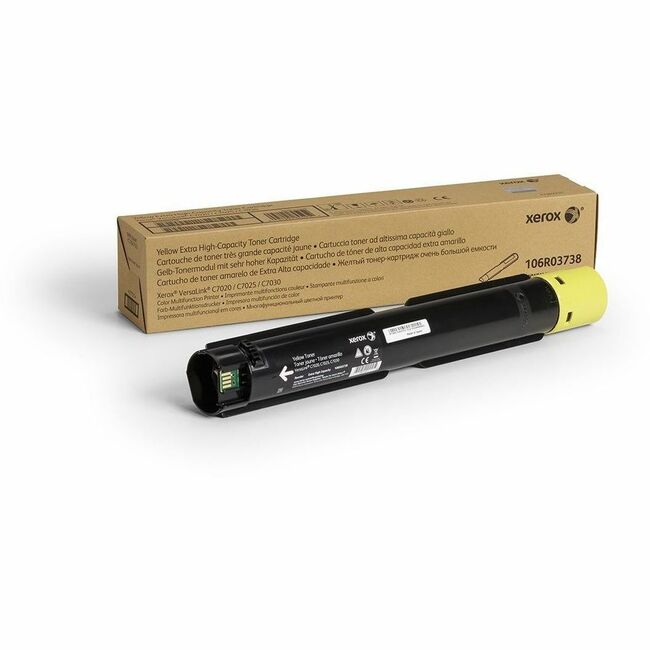 Xerox 106R03738 Cartucho de Tóner Amarillo de Alta Capacidad Xerox Genuino® VersaLink® C7000 Series para Impresoras Multifunción a Color (16500 Páginas) - 106R03738